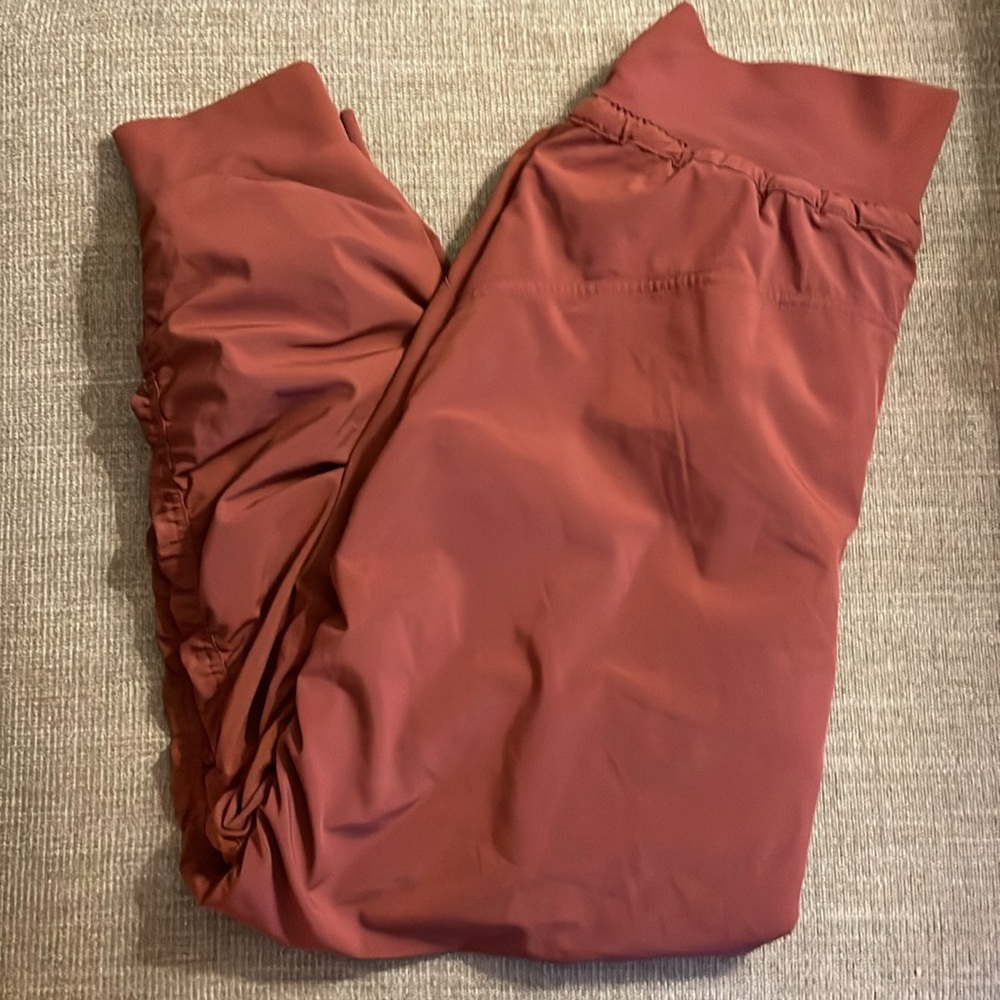 Athleta Rust Red Ruched Track Joggers - Picture 6 of 15